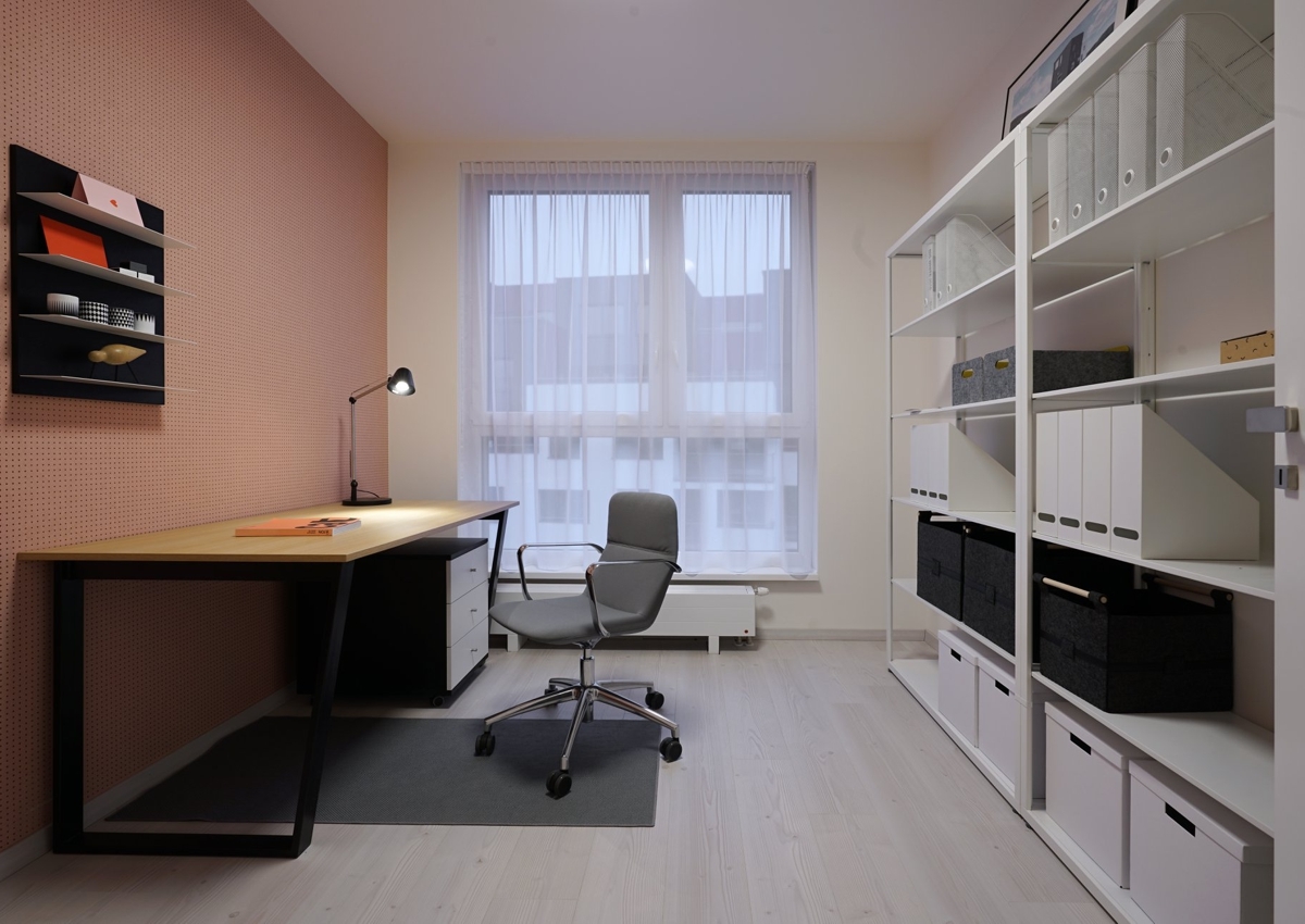 Vzorový byt Čerešne Bratislava – tapety od Horus Trade v interiéri