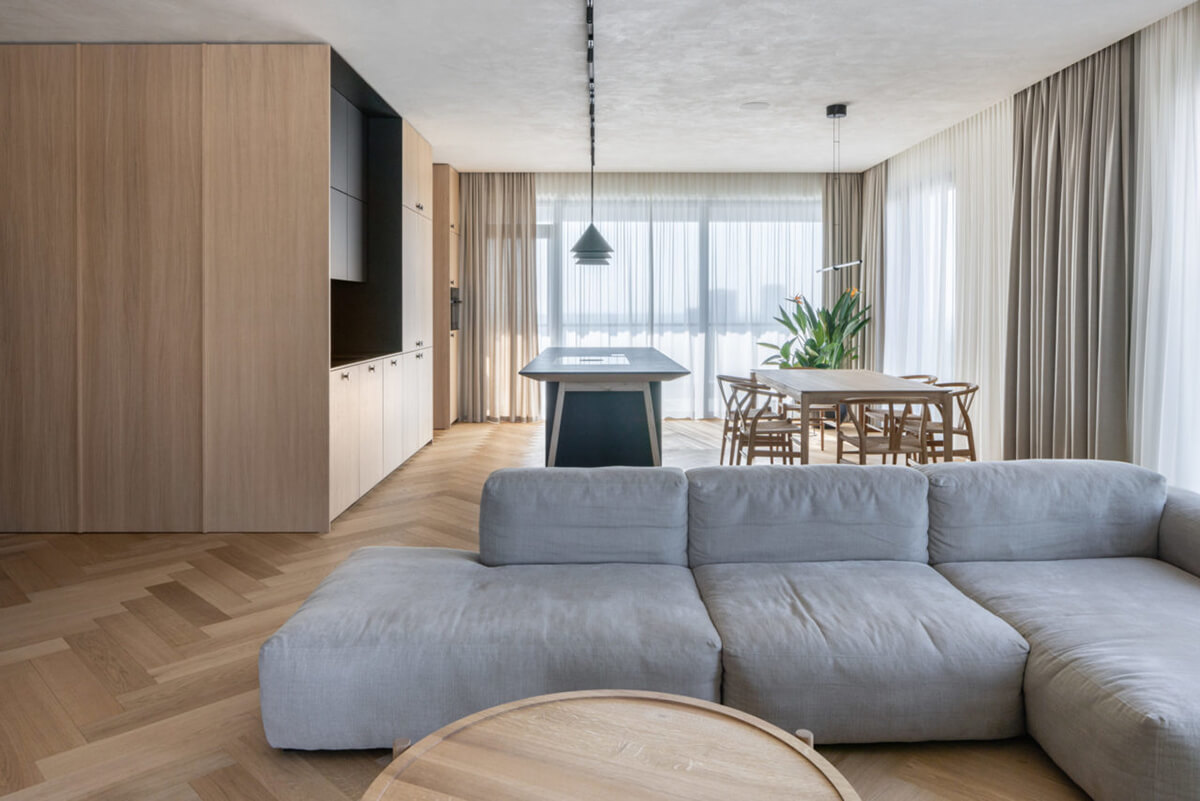 EIN Penthouse Bratislava – textil Larino KOBE a Enjoy ALDECO, realizácia Horus Trade