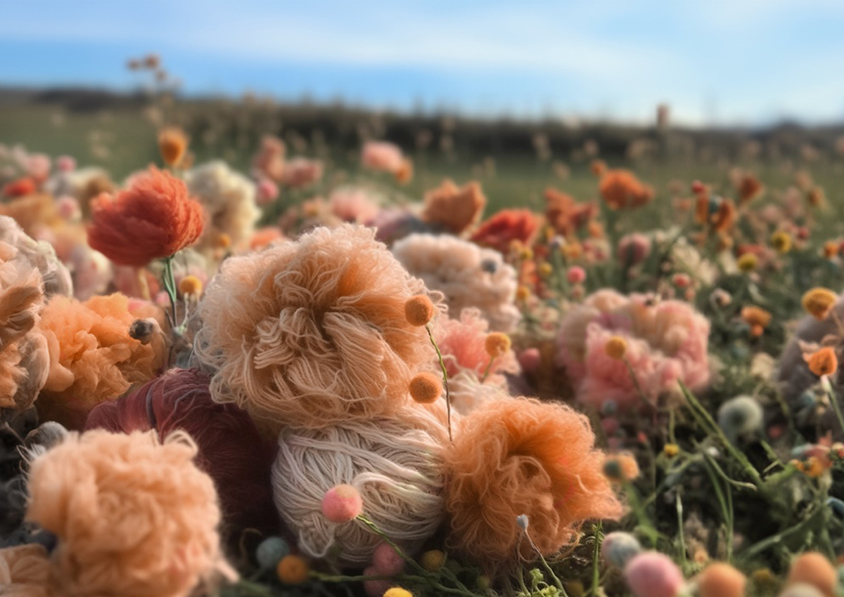 Vzorky tapiet Peach Fuzz Pantone 2024